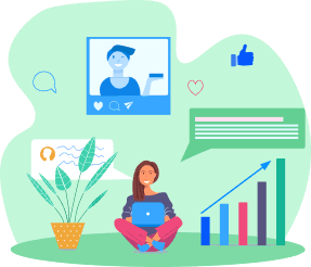 Eine Frau sitzt an ihrem Laptop im Video Call und bespricht ihr Startup.